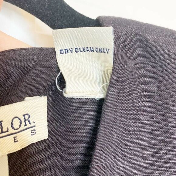 Ann Taylor Petites Sz 4 80s Black Double Breast Button Blazer Skirt Style Dress - Picture 8 of 12